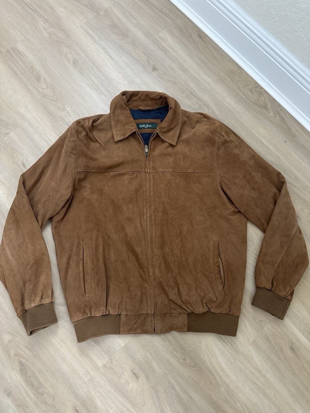 Vintage 90’s L Bobby Jones Suede Leather Golf Bomber Jacket